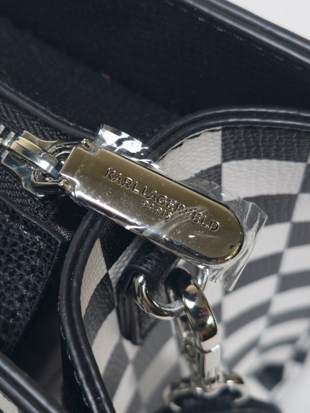 Karl Lagerfeld Paris Women's Maybelle Checkerboard Satchel Bag - Picture 4 of 9